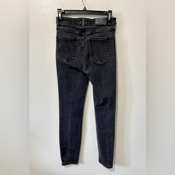 Zara Black Acid Wash High Waist Skinny Jeans - Size 6 - Picture 4 of 9